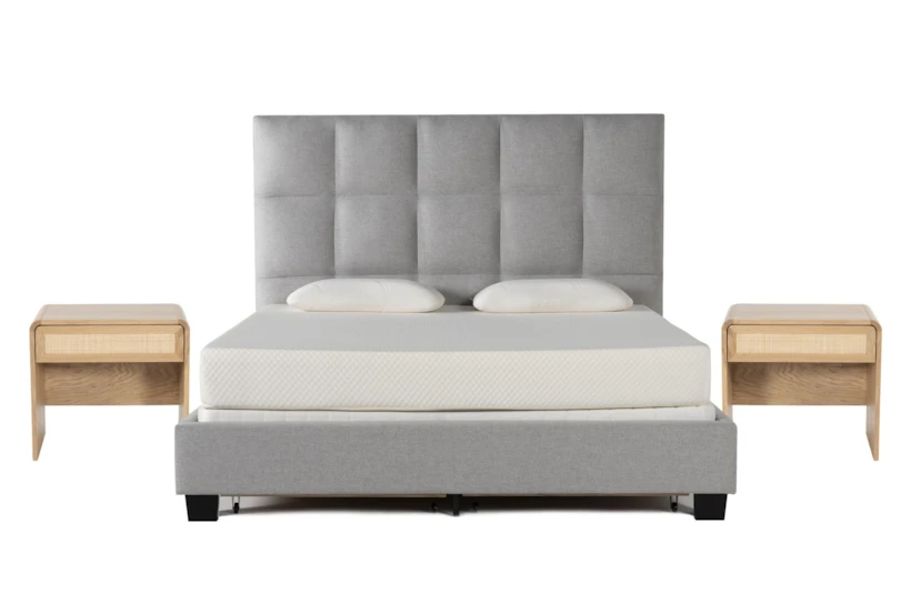 Boswell Queen Upholstered Storage 3 Piece Bedroom Set With 2 Canya Nightstands - 360