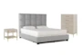 Boswell Queen Upholstered Storage 3 Piece Bedroom Set With Camila Chest Of Drawers + Nightstnd - Signature
