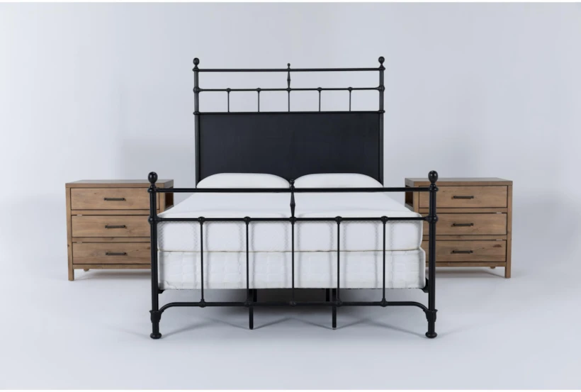 Magnolia Home Trellis California King Panel 3 Piece Bedroom Set With 2 Scaffold Nightstands By Joanna Gaines - 360