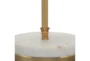 19 Inch White Marble + Antique Brass Metal Table Lamp - Detail