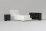 Dean Sand Twin Upholstered Panel 3 Piece Bedroom Set With Summit Black Dresser + Nightstand - Signature
