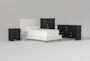 Dean Sand Twin Upholstered Panel 4 Piece Bedroom Set With Summit Black Dresser, Chest Of Drawers + Nightstand - Signature