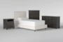 Dean Sand Twin Upholstered Panel 4 Piece Bedroom Set With Owen Grey Dresser, Chest Of Drawers + Nightstand - Signature
