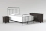 Kyrie Black Full Metal Panel 3 Piece Bedroom Set With Larkin Espresso Dresser + Nightstand - Signature