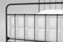 Kyrie Black Twin Metal Panel 3 Piece Bedroom Set With 2 Larkin White Nightstands - Detail