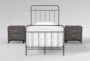 Kyrie Black Twin Metal Panel 3 Piece Bedroom Set With 2 Finley Nightstands - Signature