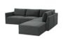 Lyric Charcoal Velvet 105" 5 Piece L-Shaped Modular Sectional with Right Arm Facing Chaise - Signature