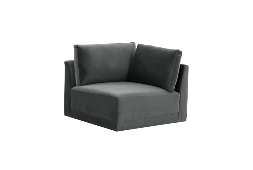 Lyric Charcoal Velvet Corner Chair - 360