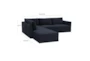 Lyric Navy Velvet 105" 5 Piece L-Shaped Modular Sectional with Left Arm Facing Chaise - Front