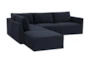 Lyric Navy Velvet 105" 5 Piece L-Shaped Modular Sectional with Left Arm Facing Chaise - Signature