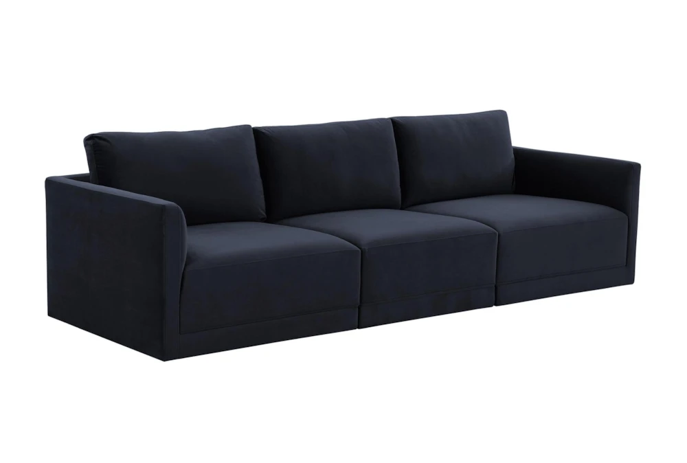 Lyric Navy Velvet 105" 3 Piece Modular Sofa