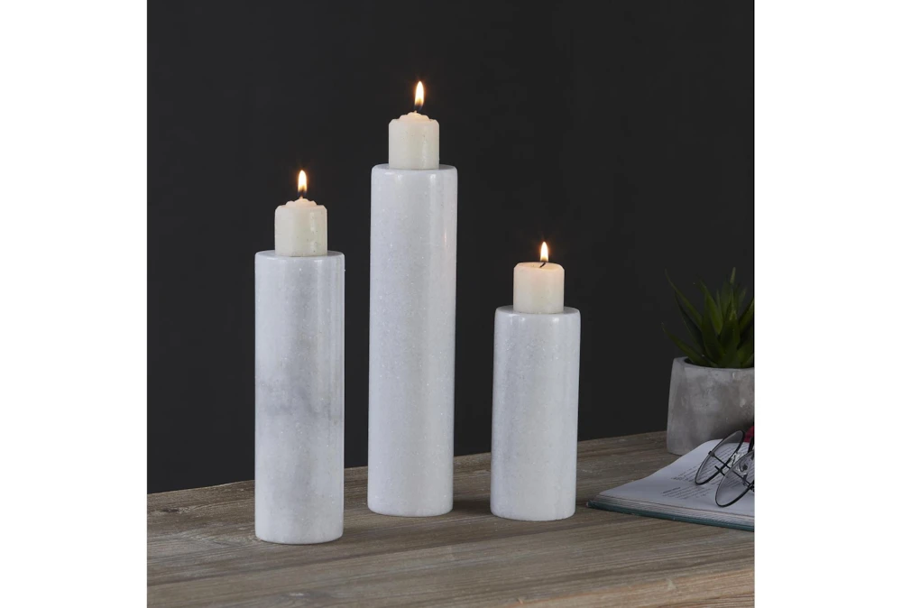 6, 8, + 10 Inch Marble Tea Light Candle Holders Set of 3