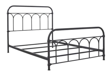 Ashburg Black Full Metal Panel Bed