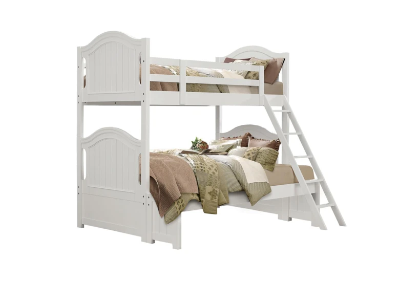 Destini White Twin Over Full Wood Bunk Bed - 360
