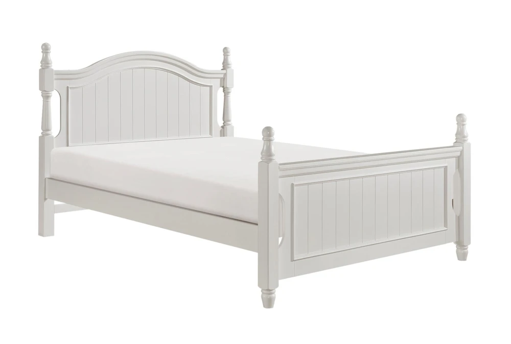 Destini White Full Wood Poster Bed