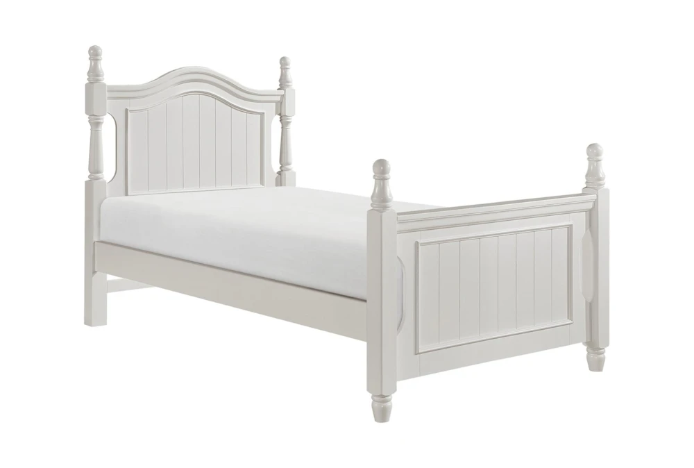 Destini White Twin Wood Poster Bed