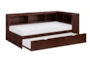 Kory Cherry Twin Reversible Wood Bookcase Corner Bed With Trundle - Detail