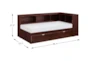 Kory Cherry Twin Reversible Wood Bookcase Corner Bed With Trundle - Detail