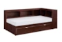 Kory Cherry Twin Reversible Wood Bookcase Corner Bed With Trundle - Signature