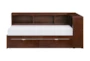 Kory Cherry Twin Reversible Wood Bookcase Corner Bed With Underbed Storage Boxes - Side