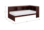 Kory Cherry Twin Reversible Wood Bookcase Corner Bed - Detail
