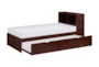 Kory Cherry Twin Wood Bookcase Bed With Trundle - Detail