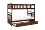 Kory Cherry Twin Over Twin Wood Bunk Bed With Trundle - Detail