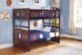 Kory Cherry Twin Over Twin Wood Bunk Bed - Room