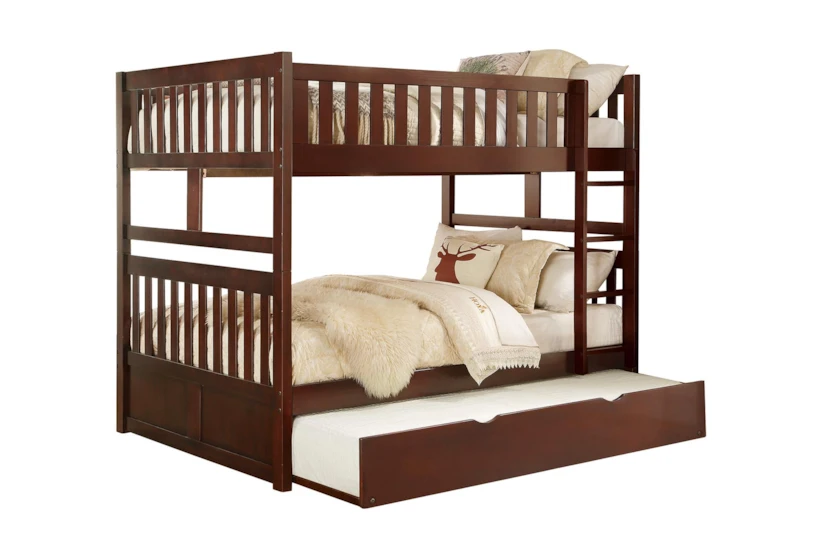 Kory Cherry Full Over Full Bunk Bed With Trundle - 360