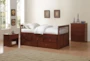 Kory Cherry Twin Captains Bed With 2-Drawer Storage Trundle - Room