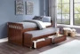 Kory Cherry Twin Over Twin Wood Captains Bed With Underbed Storage Boxes - Room