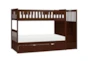 Kory Cherry Twin Over Twin Bunk Bed With Reversible Stairway Chest + Trundle - Signature