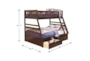 Kory Cherry Twin Over Full Bunk Bed With Underbed Storage Boxes - Detail