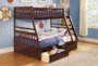 Kory Cherry Twin Over Full Bunk Bed With Underbed Storage Boxes - Room