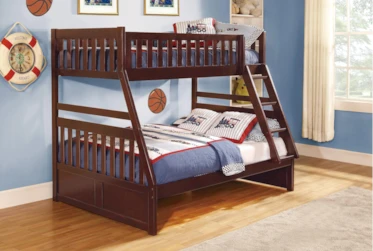 Kory Cherry Twin Over Full Bunk Bed
