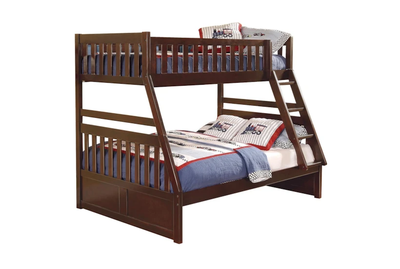 Kory Cherry Twin Over Full Bunk Bed - 360