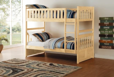 Kory Natural Twin Over Twin Bunk Bed