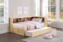 Kory Natural Twin Reversible Wood Bookcase Corner Bed With Trundle - Room