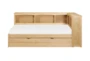 Kory Natural Twin Reversible Wood Bookcase Corner Bed With Trundle - Side