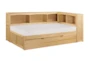 Kory Natural Twin Reversible Wood Bookcase Corner Bed With Trundle - Signature
