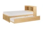 Kory Natural Twin Wood Bookcase Bed With Trundle - Detail