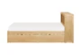 Kory Natural Twin Wood Bookcase Bed With Underbed Storage Boxes - Side