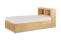 Kory Natural Twin Wood Bookcase Bed With Underbed Storage Boxes - Signature