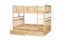 Kory Natural Full Over Full Wood Bunk Bed With Underbed Storage Boxes - Detail