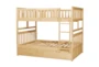 Kory Natural Full Over Full Wood Bunk Bed With Underbed Storage Boxes - Side