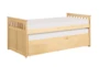 Kory Natural Twin Over Twin Wood Captains Bed With Underbed Storage Boxes - Signature