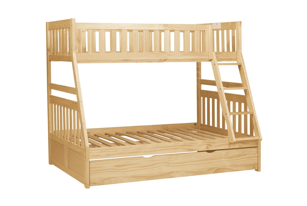 Kory Natural Twin Over Full Wood Bunk Bed With Trundle