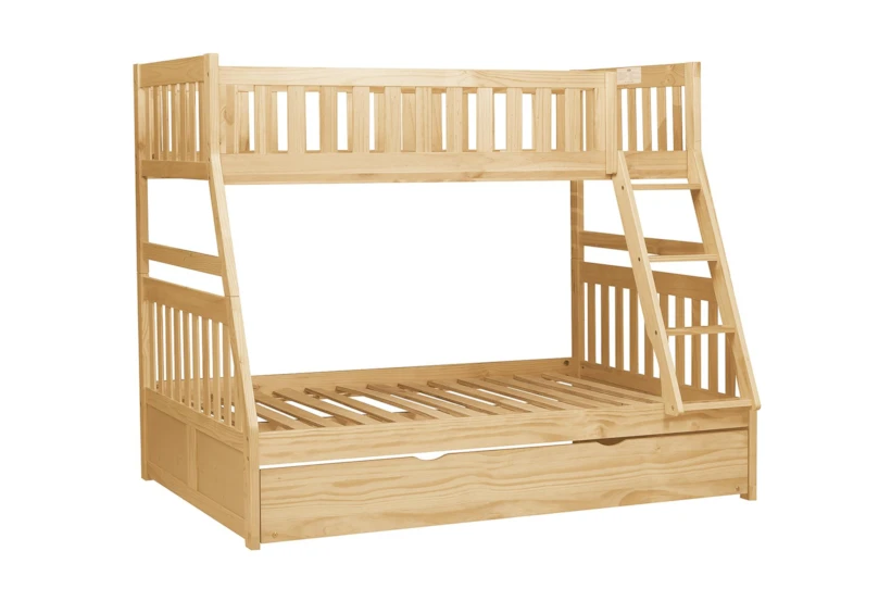 Kory Natural Twin Over Full Wood Bunk Bed With Trundle - 360
