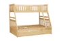 Kory Natural Twin Over Full Wood Bunk Bed With Trundle - Signature