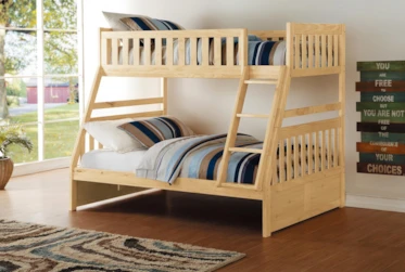 Kory Natural Twin Over Full Bunk Bed
